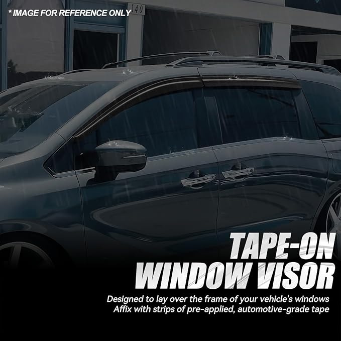 Auto Dynasty 4Pcs Carbon Fiber Pattern Window Visors Compatible