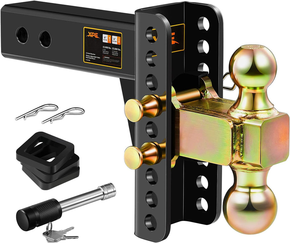 Adjustable Trailer Hitch Fits 2.5 Inch Receiver 6 Inch Drop Rise