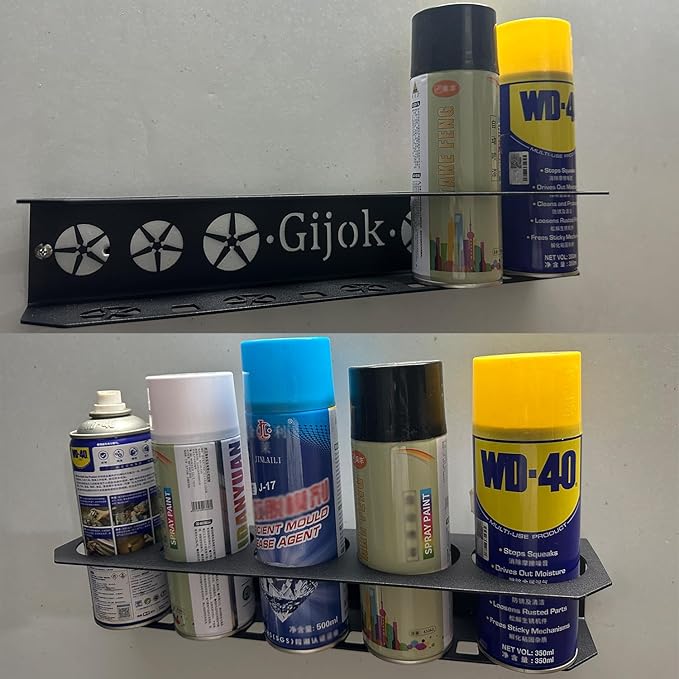 4 Pack Five Cans Wall-Mounted Steel Aerosol Spray Can Holder, Steel Wall Mount