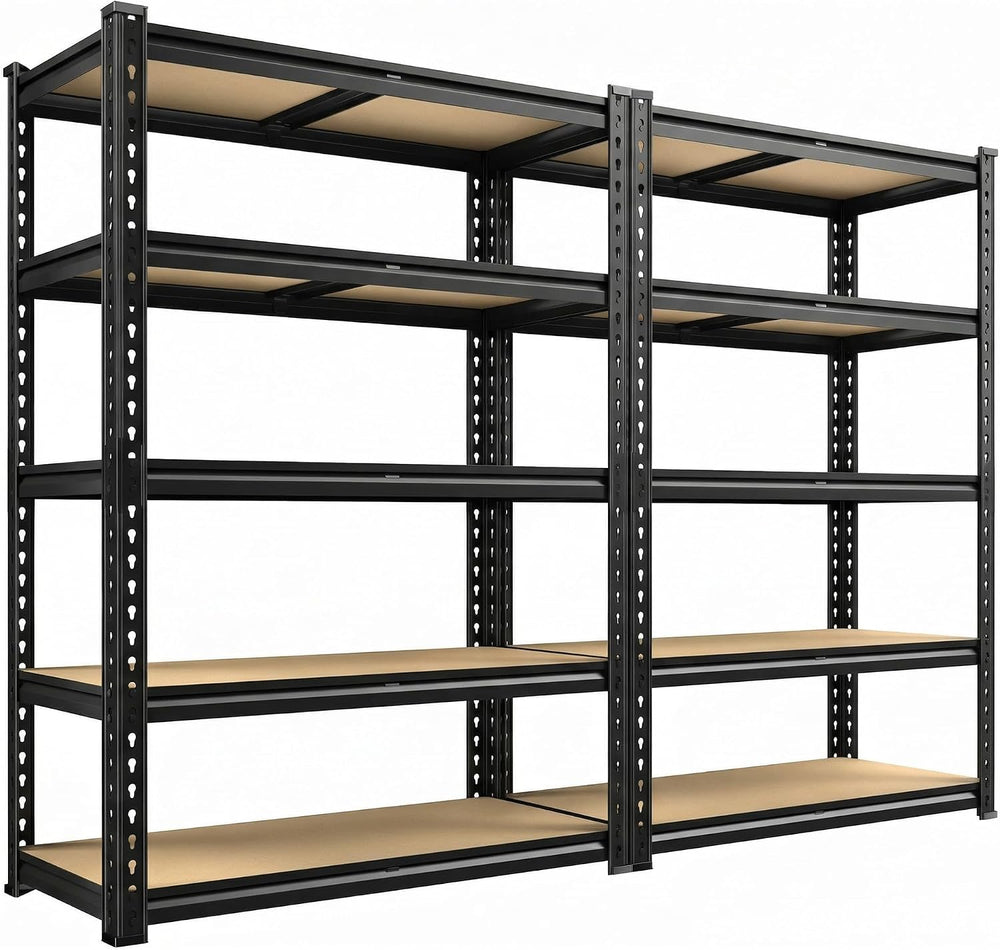 REIBII 2 Pack Garage Shelving for Basement, Heavy Duty Storage Shelves