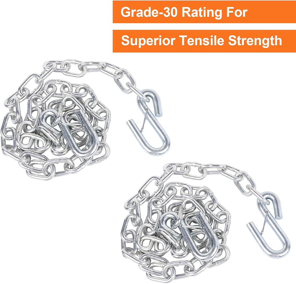 5/16" x 54" Grade 30 Boat Safety Chain with Spring Hooks