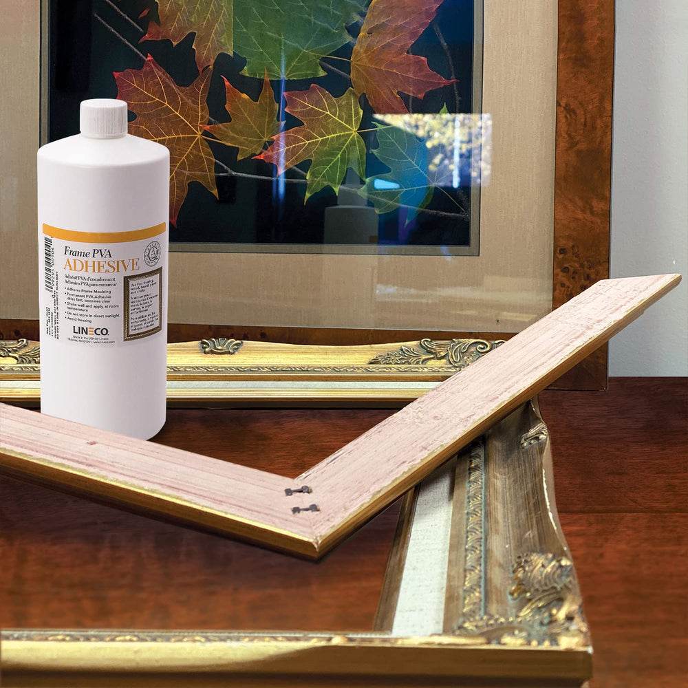 Lineco Frame PVA Adhesive, Acid Free, Dried Clear and Flexible, 1 Quart
