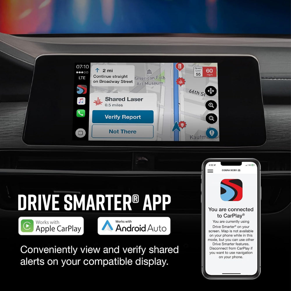 Cobra RAD 700i Radar Detector & SC 201 Smart Dash Cam Bundle