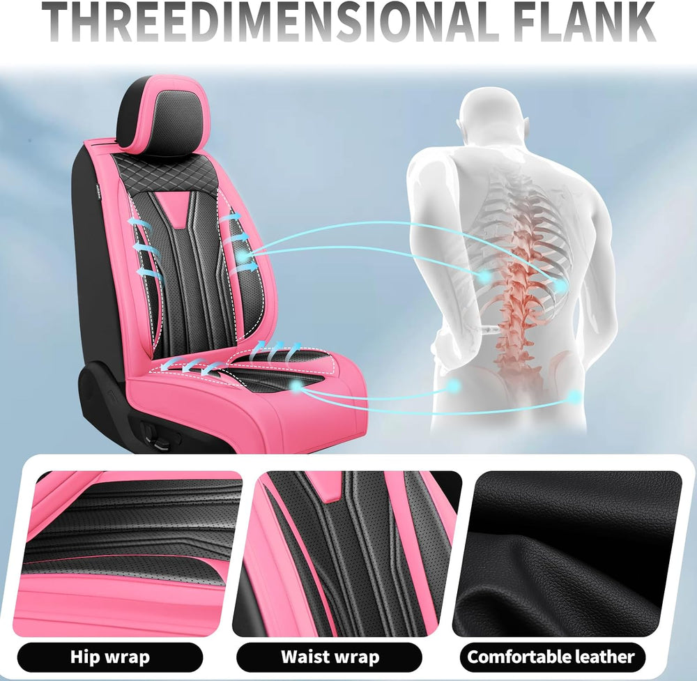 Car Seat Covers for Ford Focus 2000-2017 2018 Pink&Black