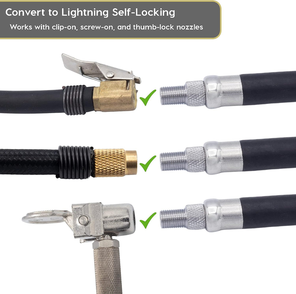 JACO Lightning L2X Quick-Connect Locking Tire Inflator Air Chuck Attachment