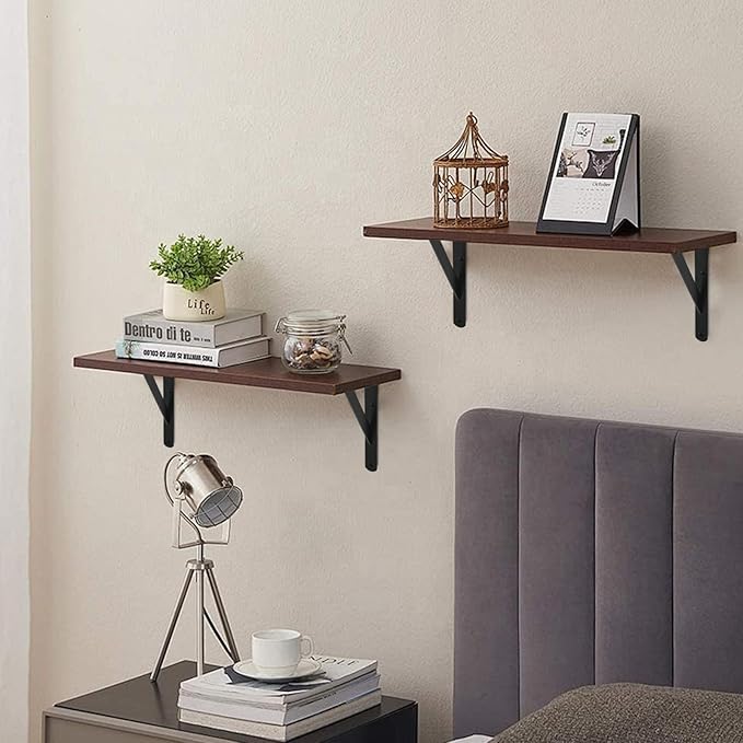 8 Pack L16 x H 10" Black Heavy Duty Shelf Brackets