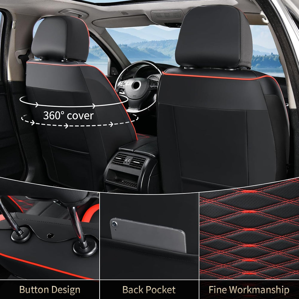 Leather Seat Covers, Car Seat Covers Full Set, Car Seat Protector Waterproof,...