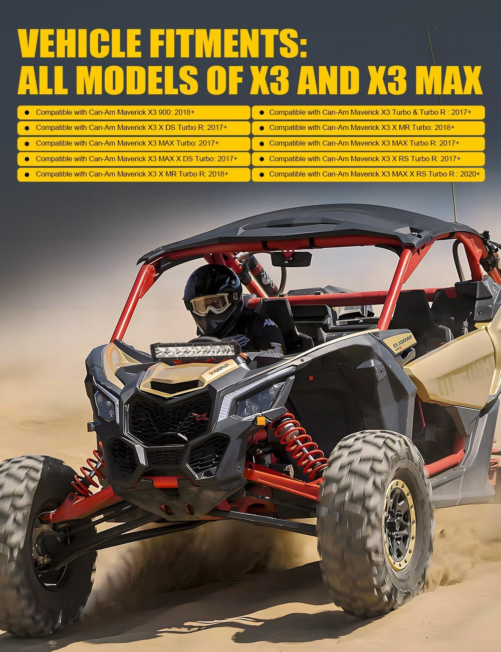 X3 Shock Tower Light Bar Mount Kit Compatible with Can-Am Maverick