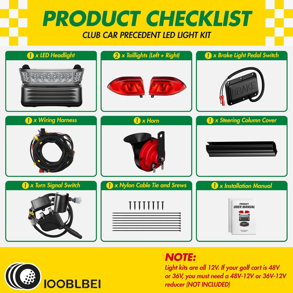 Deluxe Golf Cart Light Kit for Club Car Precedent Electric 2004-Up