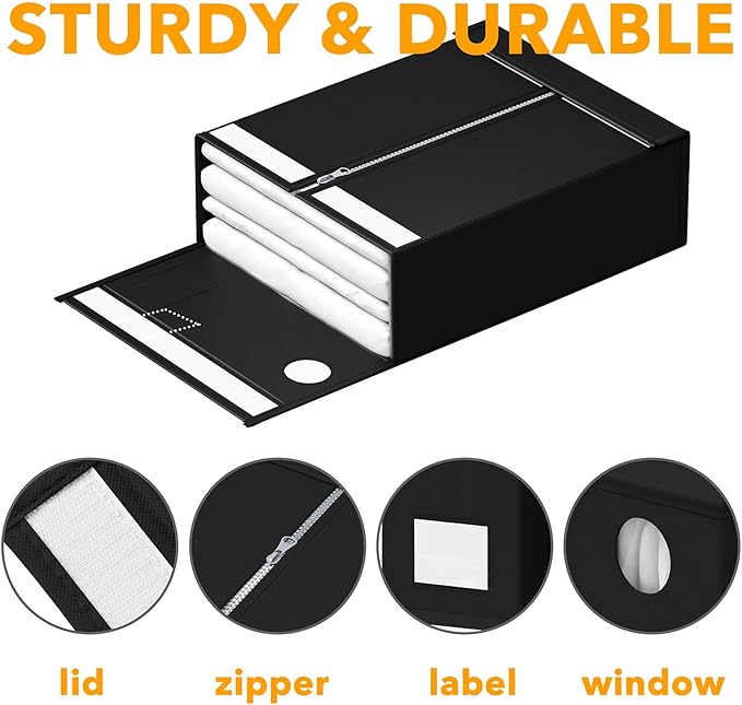 SpaceAid 9 Pack Bed Sheet Organizers and Storage, Foldable Sheet Organizer