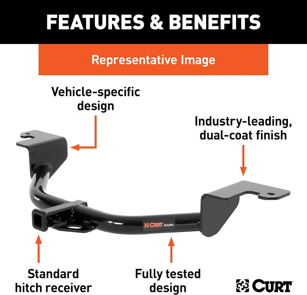 CURT 11422 Class 1 Trailer Hitch, 1-1/4-Inch Receiver, Select Volkswagen Golf...