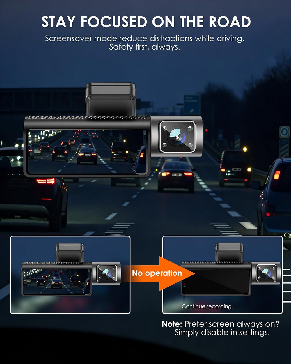 iZEEKER 4K Dash Cam Front and Rear Inside, 3 Channel Dash Camera for Cars