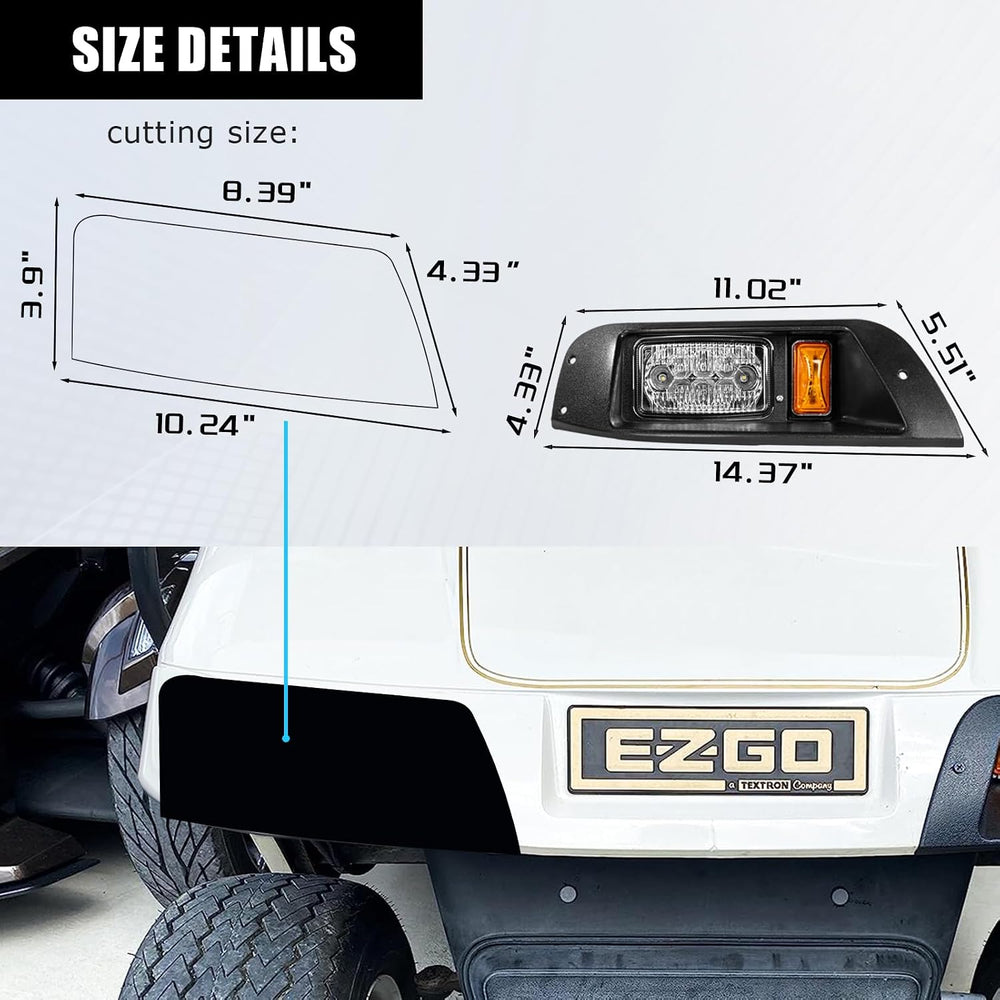 EZGO TXT 1996-2013 LED Adjustable Light Kit 48V, 2 LED headlight, 2 LED taill...