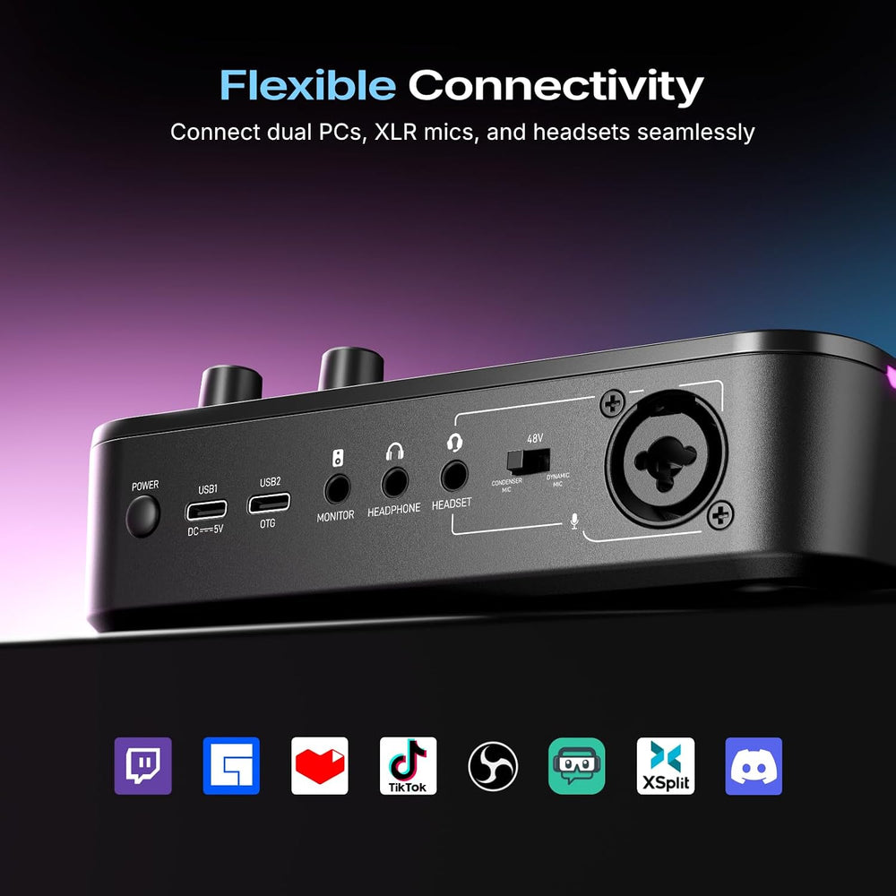 MAONO G3 Gaming Audio Mixer with Map Any Audio Sources for PC Streaming