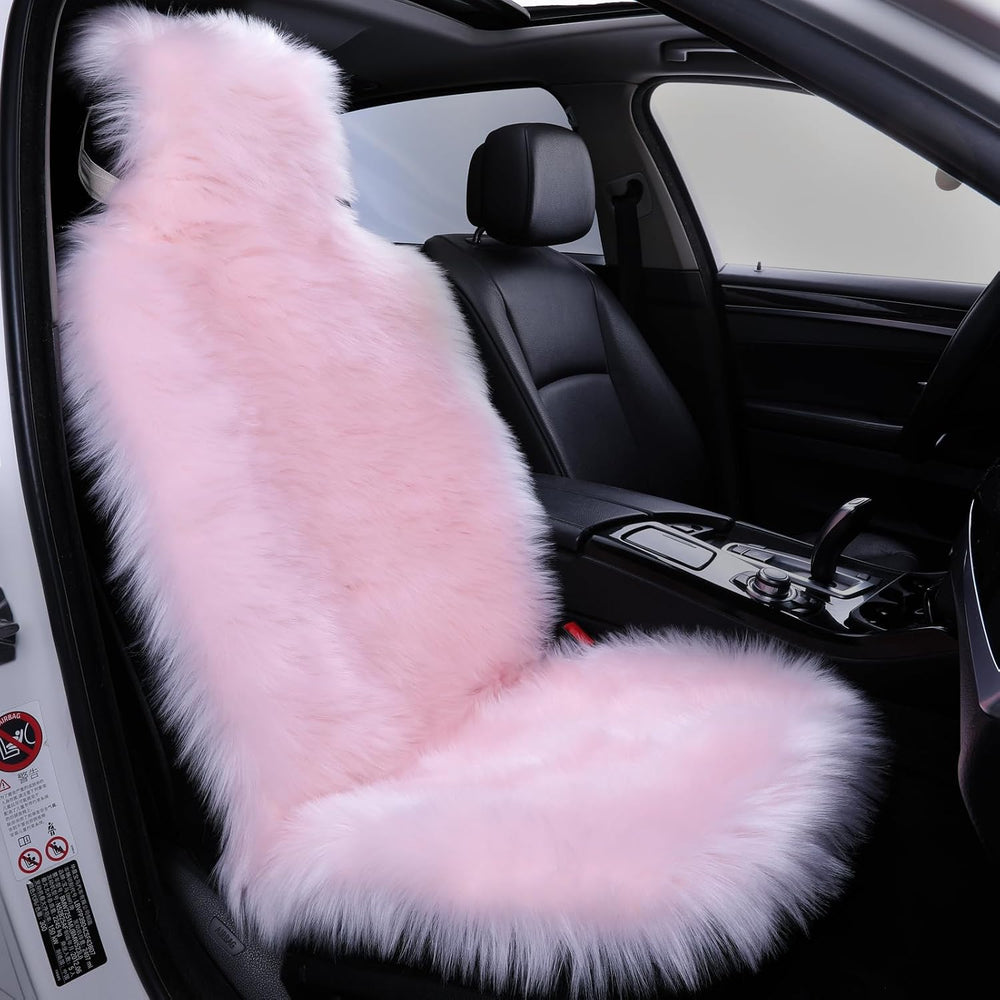 Faux Sheepskin Car Seat Cover-Fluffy Fuzzy Soft Auto Seat Cushion for Automot...
