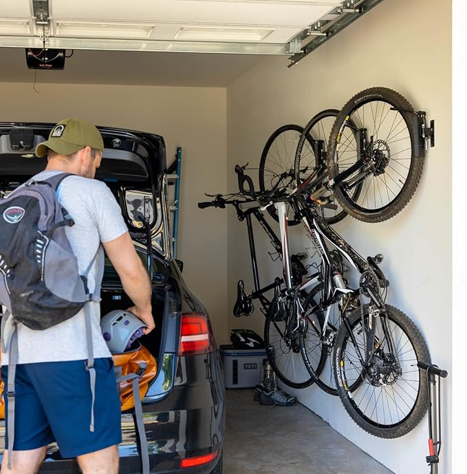StoreYourBoard Bike Swivel Rack – Wall Mounted Garage Bike Storage, Vertical