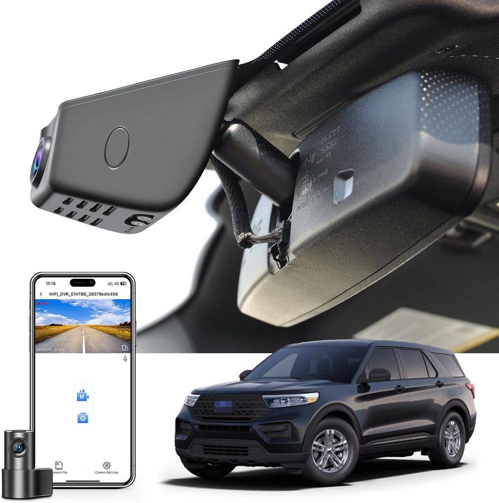 Front 4K & Rear 1080p Dash Cam for Ford Explorer U625 2020-2024(Model A)