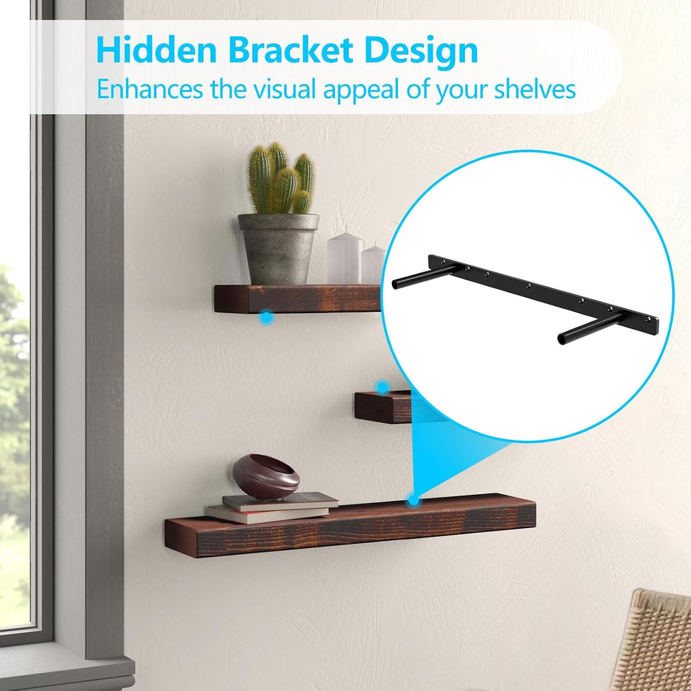 2pcs Floating Shelf Bracket, 22" Heavy Duty Hidden Shelf Brackets Hardwa...