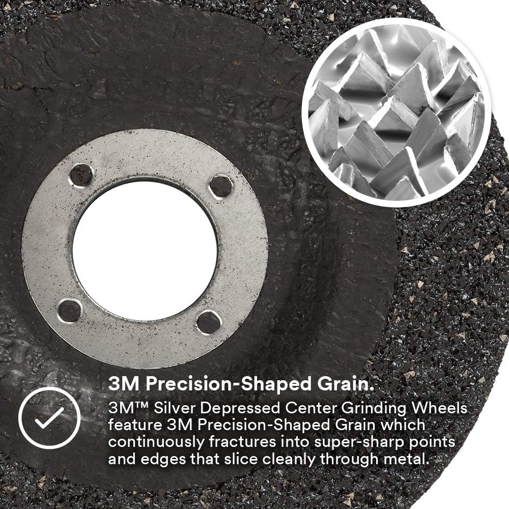3M Silver Depressed Center Grinding Wheel, 87453, 36+, T27