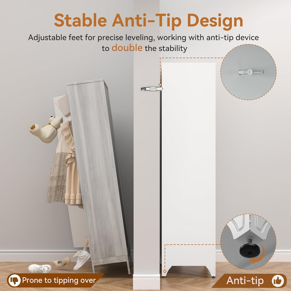 71" Metal Armoire Wardrobe Closet with Doors and Adjustable Shelves