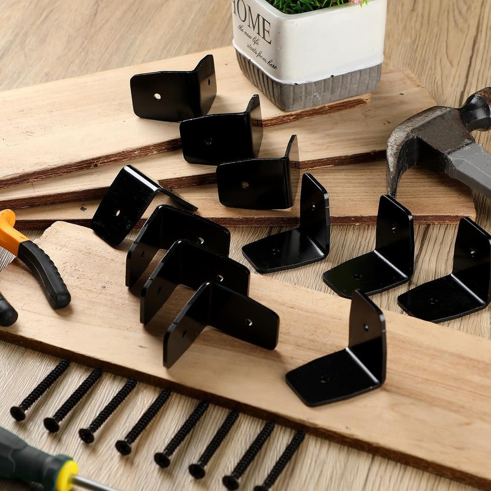 MorningRo 24 Pcs Black Pergola Hardware Rafter Clips Galvanized Steel Rafter ...
