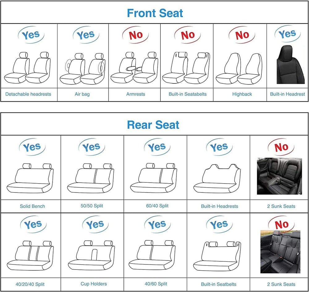SanQing Car Seat Covers Full Set,Universal PU Leather Auto Seat Protectors