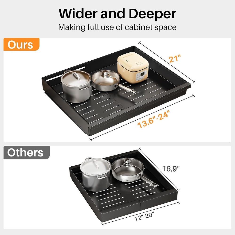 Pull out Cabinet Organizer, 2-Pack Expandable(13.6"-24") Silde out ...