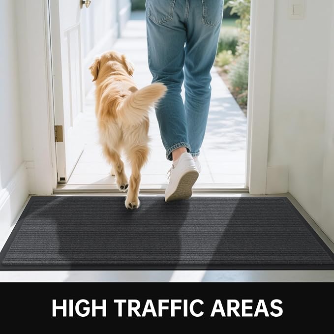 Front Door Mat, Commercial Floor Entrance, Low Profile, Durable Rubber Backing