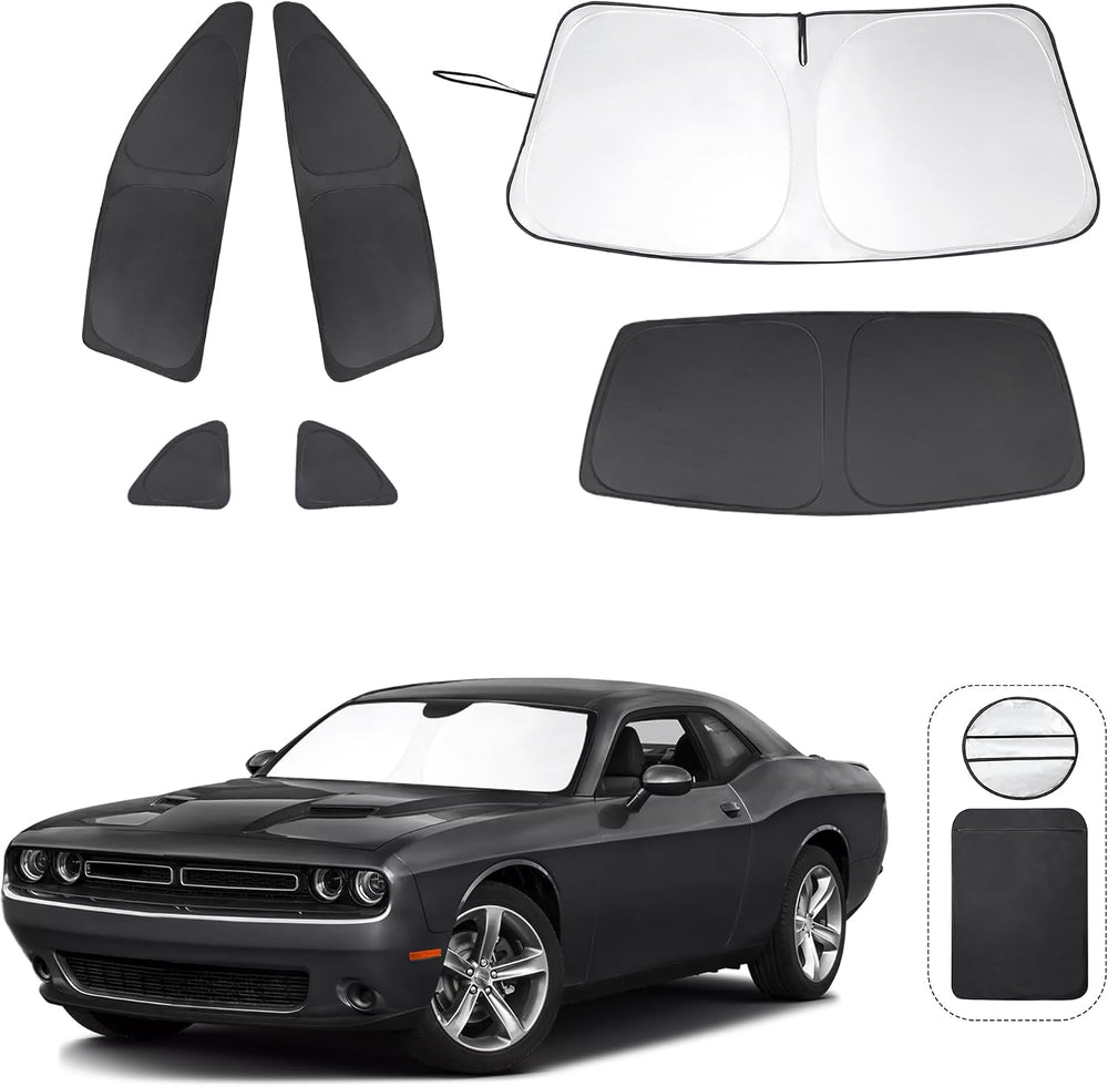 TINGLU Window Shades for Dodge Challenger 2015-2023 Accessories Car Side Full...