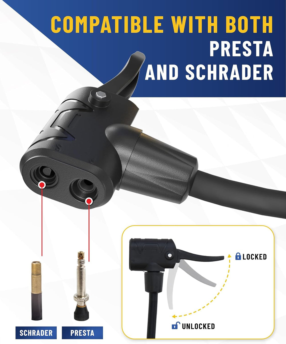 Presta Valve Air Chuck, Schrader to Presta Valve Adapter for Air Compressor