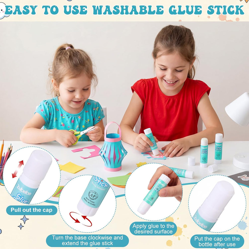 Zubebe 600 Count Glue Stick Bulk, 0.32 oz, 9g, Classic,Classroom Supplies