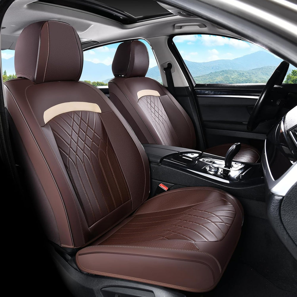 Front Car Seat Covers, Leather Seat Covers for Cars, Car Seat Protector Water...