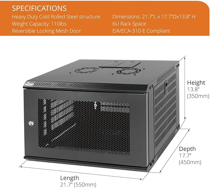 Tecmojo 6U Wall Mount Rack Network Cabinet