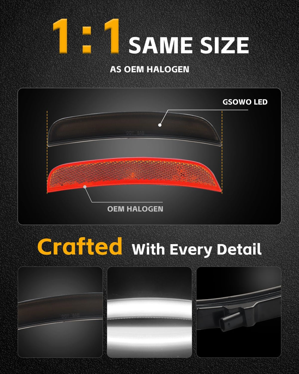 4 PCS LED Side Marker Light Kits for Chrysler 300 2015-2024, Full LED Strip W...