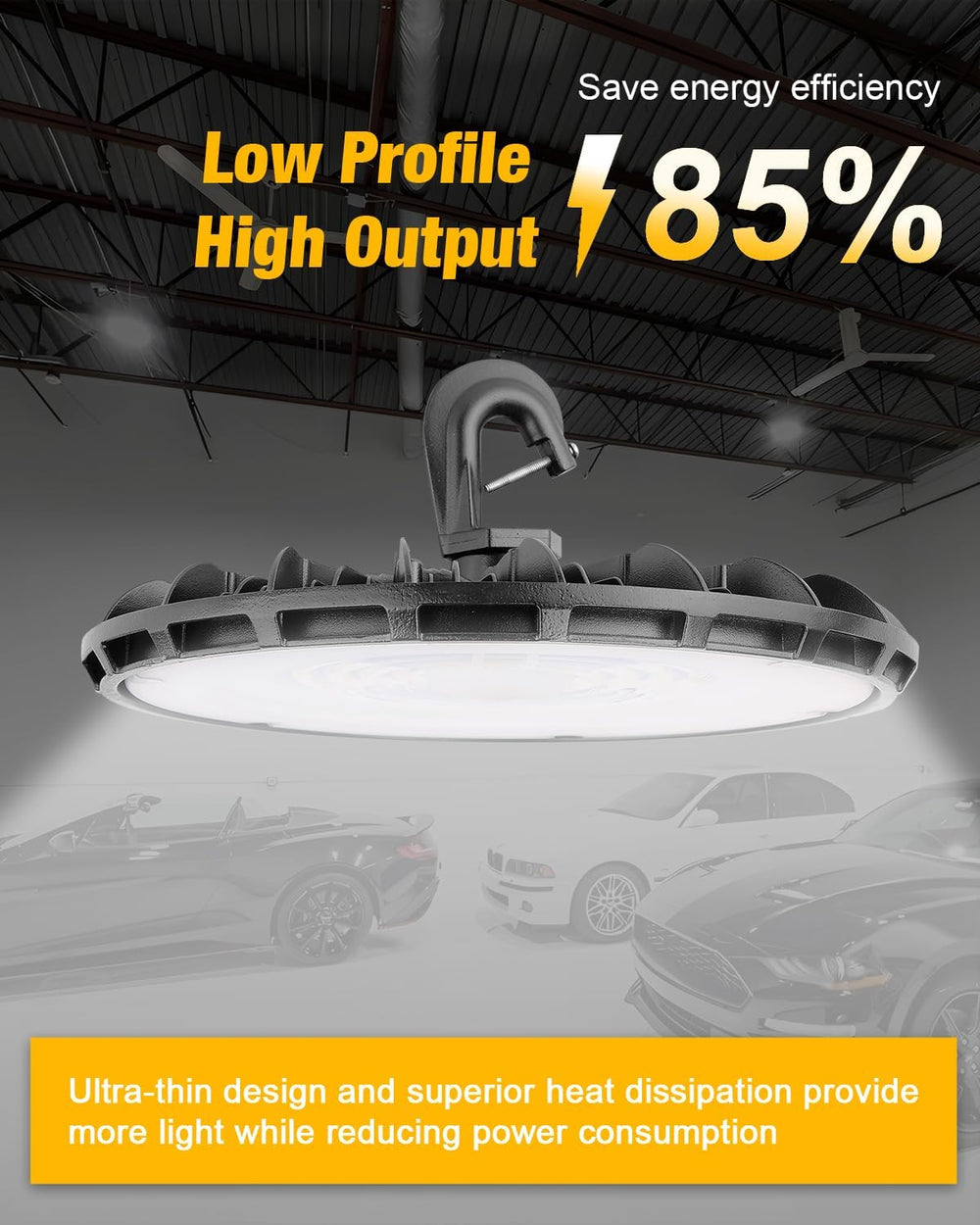 UFO LED High Bay Light 100W 11000LM 5000K High Bay LED Shop Lights