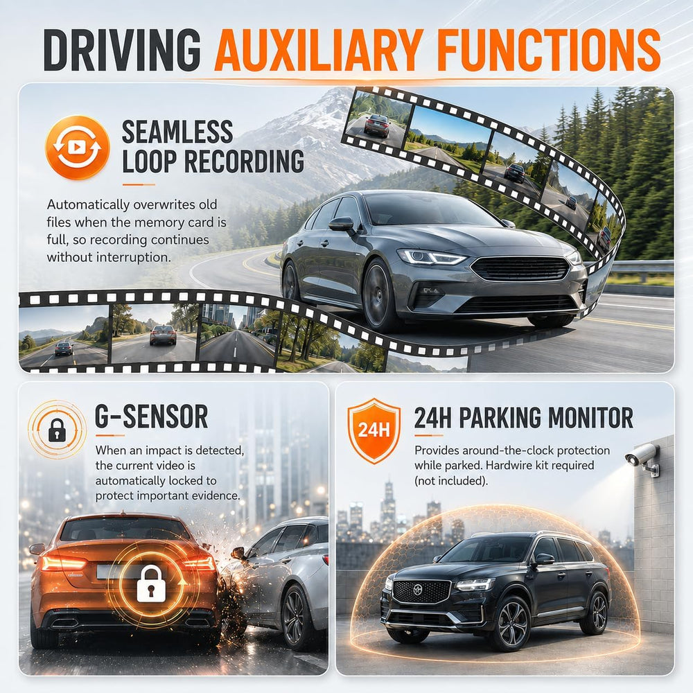 12 Inch Mirror Dash Cam, 4K Front 4K Rear Voice Control with WiFi and GPS