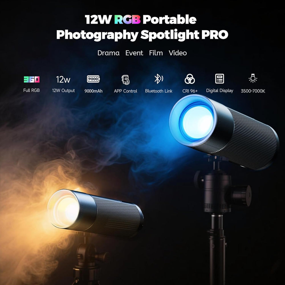 PHOTOOLEX RGB Photography Spotlight, Photography Flashlight, Optical Snoot
