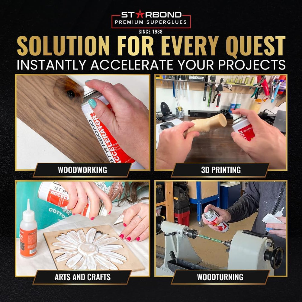Starbond CA Glue Accelerator - for Instant Drying of Super Glue (3 x 6 Ounce)