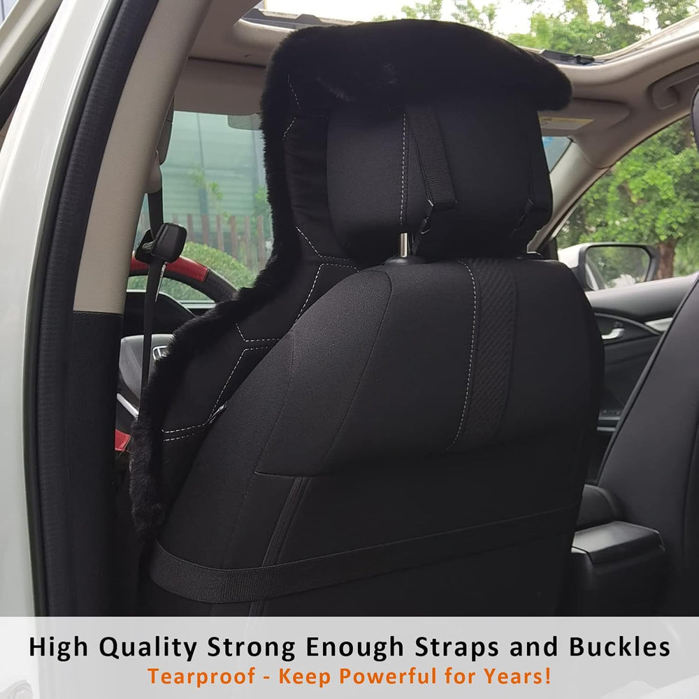 Champlus Fur Car Seat Cover for Front Seat, Faux Sheepskin Automotive Cushion...