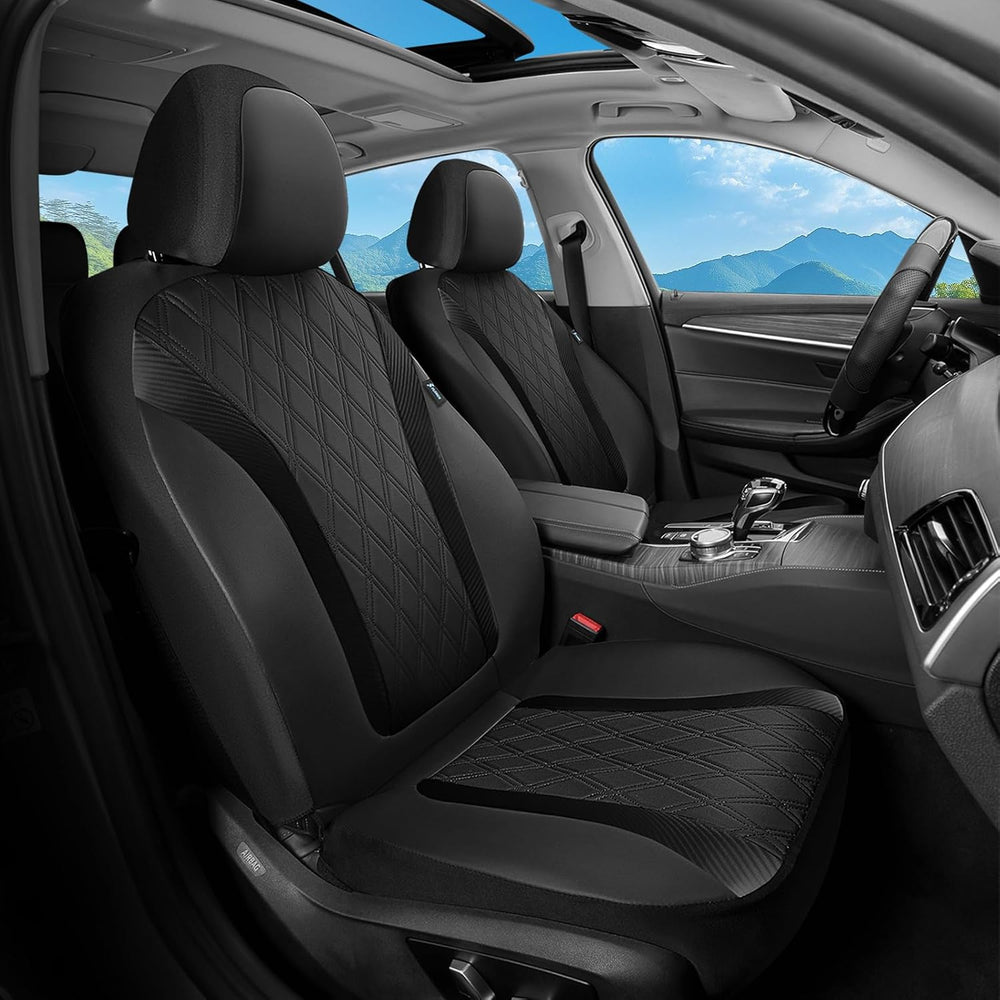Seat Covers Full Set, Leather Seat Covers for Cars, Waterproof Car Seat Prote...
