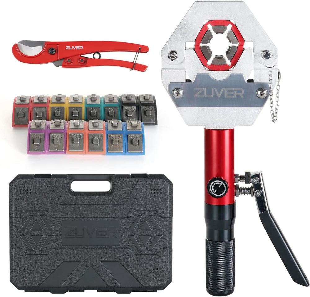 Hydraulic AC Hose Crimper Kit with Pipe Cutter and 7 Dies- Handheld 71500 Hyd...