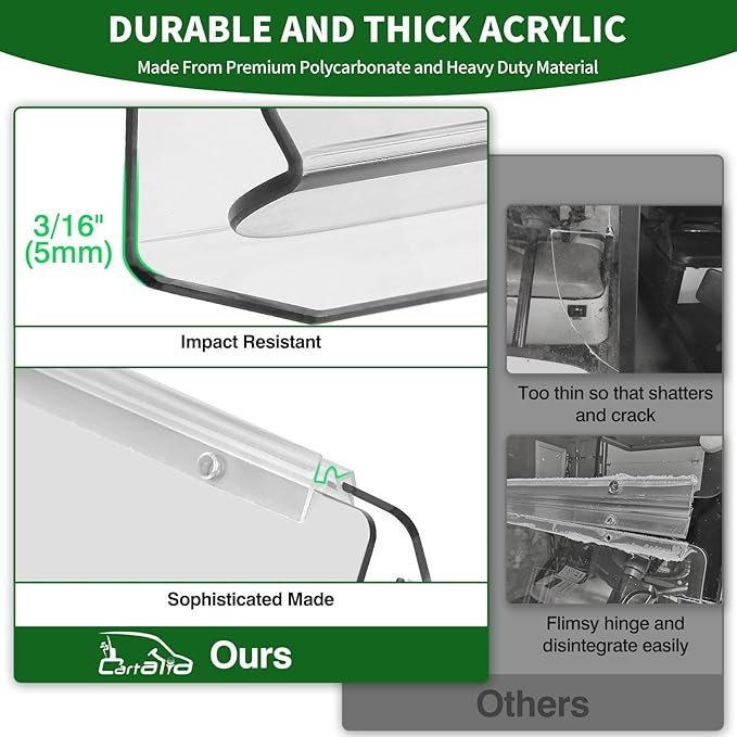 Golf Cart Foldable Windshield 3/16" Thicken Only Fits 2003-2006 Yamaha G22