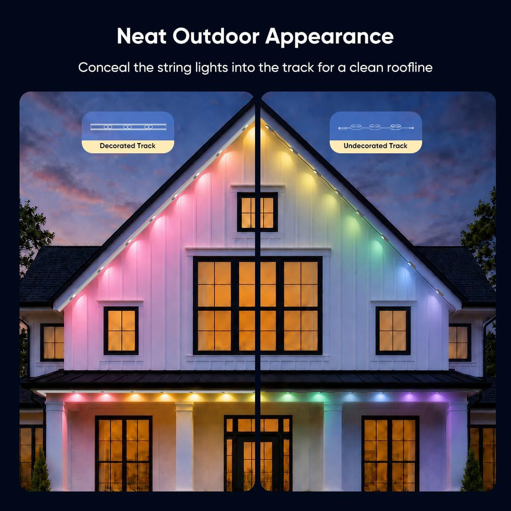 APPECK 50ft Dual Lens Track Kit Only for Permanent Outdoor Lights Pro