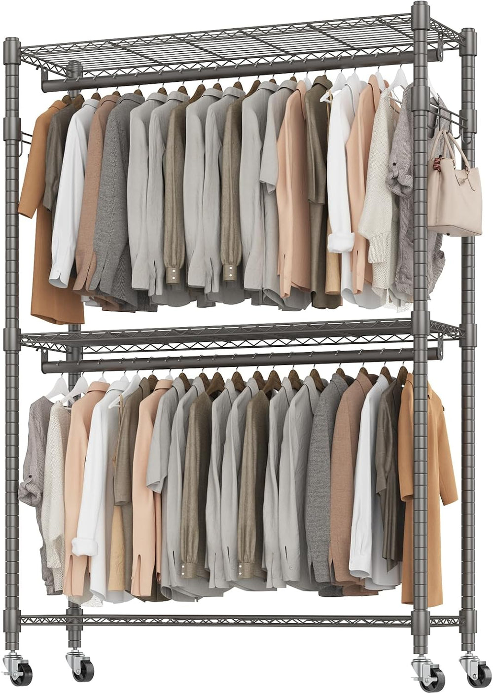 BATHWA Clothes Racks for Hanging Clothes, 25 mm tube Heavy Duty 47.3"W x...