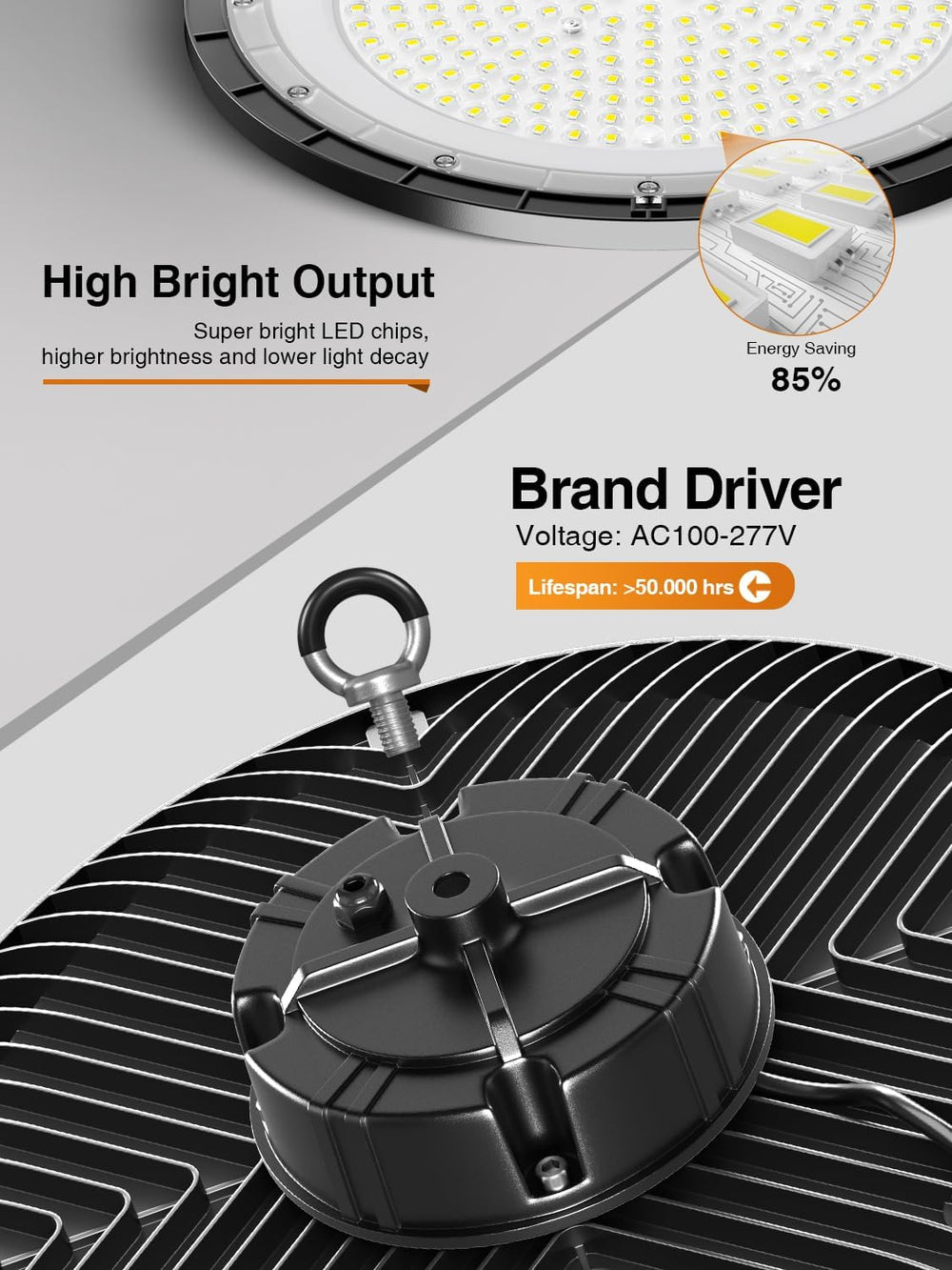 UFO LED High Bay Light, 10 Pack, 150W, 5000K, 22500LM