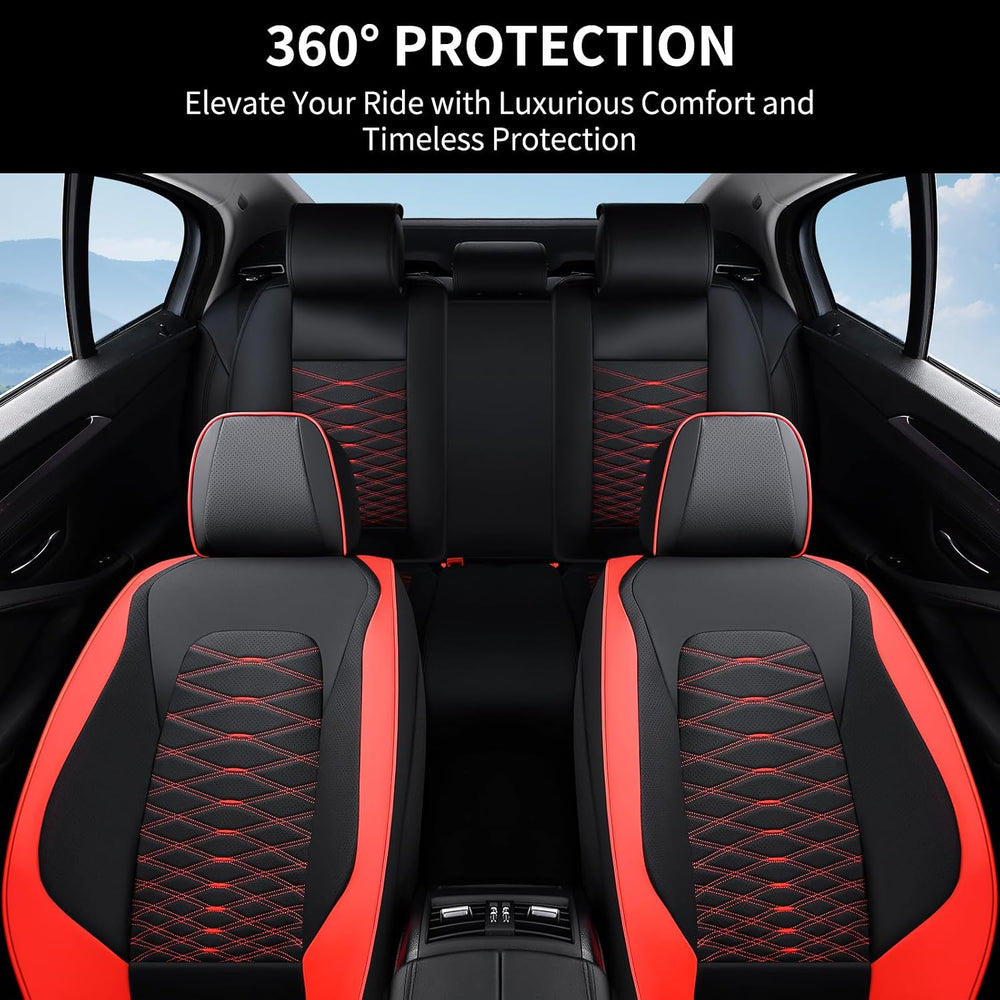 Leather Seat Covers, Car Seat Covers Full Set, Car Seat Protector Waterproof,...
