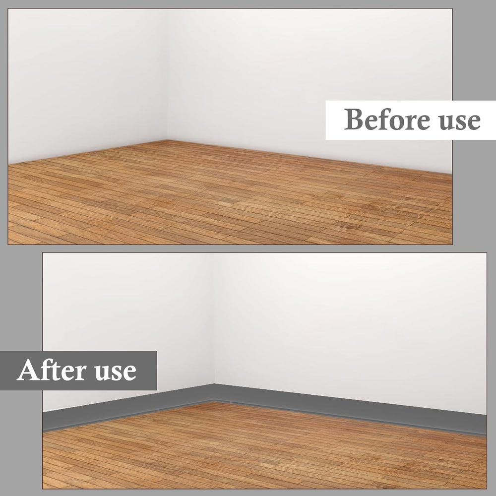 Peel and Stick Baseboard Trim 4" x 100 ft, Vinyl Baseboard Molding Gray