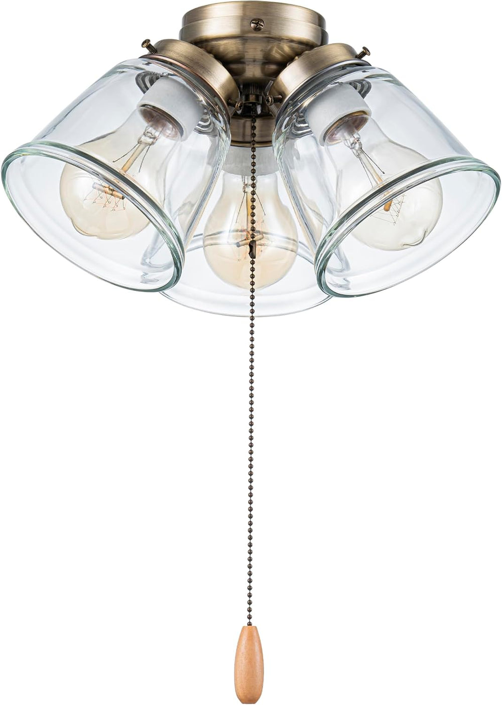 Aspen Creative 22014-1, Three-Light Ceiling Fan Light Kit with Pull Chain, An...