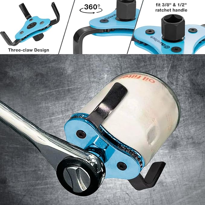 DURATECH 8-Piece Oil Filter Swivel Wrench Set, Wrenches Cover 2-3/4" to ...