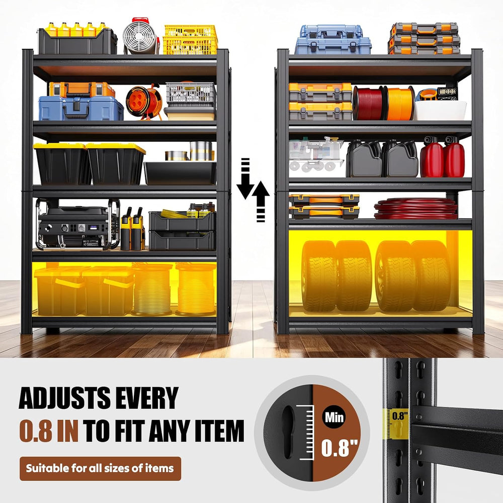 78''H Storage Shelves, Wood Garage Shelving,Adjustable Heavy Duty She...
